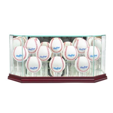 Perfect Cases Perfect Cases 10BSB-C Octagon 10 Baseball Display Case; Cherry 10BSB-C